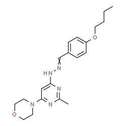 ChemSpider 2D Image | 4-{6-[2-(4-Butoxybenzylidene)hydrazino]-2-methyl-4-pyrimidinyl}morpholine | C20H27N5O2