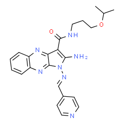 ChemSpider 2D Image | 2-Amino-N-(3-isopropoxypropyl)-1-[(E)-(4-pyridinylmethylene)amino]-1H-pyrrolo[2,3-b]quinoxaline-3-carboxamide | C23H25N7O2