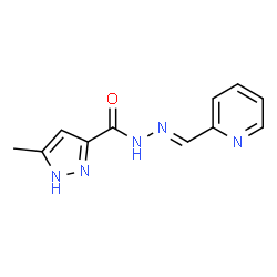 ChemSpider 2D Image | 5-Methyl-N'-[(E)-2-pyridinylmethylene]-1H-pyrazole-3-carbohydrazide | C11H11N5O