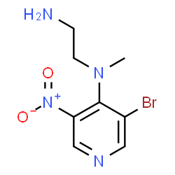 ChemSpider 2D Image | N-(3-Bromo-5-nitro-4-pyridinyl)-N-methyl-1,2-ethanediamine | C8H11BrN4O2