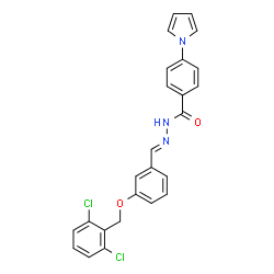 ChemSpider 2D Image | N'-[(E)-{3-[(2,6-Dichlorobenzyl)oxy]phenyl}methylene]-4-(1H-pyrrol-1-yl)benzohydrazide | C25H19Cl2N3O2