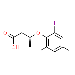 ChemSpider 2D Image | (3S)-3-(2,4,6-Triiodophenoxy)butanoic acid | C10H9I3O3