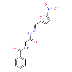 ChemSpider 2D Image | N-(2-{(2E)-2-[(5-Nitro-2-furyl)methylene]hydrazino}-2-oxoethyl)benzamide | C14H12N4O5