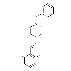ChemSpider 2D Image | (E)-N-(4-Benzyl-1-piperazinyl)-1-(2-chloro-6-fluorophenyl)methanimine | C18H19ClFN3