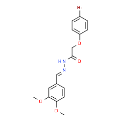 ChemSpider 2D Image | 2-(4-Bromophenoxy)-N'-[(E)-(3,4-dimethoxyphenyl)methylene]acetohydrazide | C17H17BrN2O4