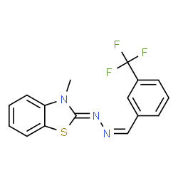ChemSpider 2D Image | (2Z)-3-Methyl-2-{(2Z)-[3-(trifluoromethyl)benzylidene]hydrazono}-2,3-dihydro-1,3-benzothiazole | C16H12F3N3S