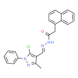 ChemSpider 2D Image | N'-[(E)-(5-Chloro-3-methyl-1-phenyl-1H-pyrazol-4-yl)methylene]-2-(1-naphthyl)acetohydrazide | C23H19ClN4O