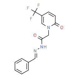 ChemSpider 2D Image | 2-[2-Oxo-5-(trifluoromethyl)-1(2H)-pyridinyl]-N'-[(E)-phenylmethylene]acetohydrazide | C15H12F3N3O2