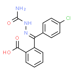 ChemSpider 2D Image | 2-[(E)-(Carbamoylhydrazono)(4-chlorophenyl)methyl]benzoic acid | C15H12ClN3O3