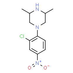 ChemSpider 2D Image | 1-(2-Chloro-4-nitrophenyl)-3,5-dimethylpiperazine | C12H16ClN3O2