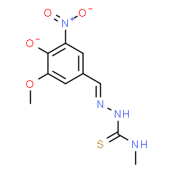 ChemSpider 2D Image | 2-Methoxy-4-{(E)-[(methylcarbamothioyl)hydrazono]methyl}-6-nitrophenolate | C10H11N4O4S