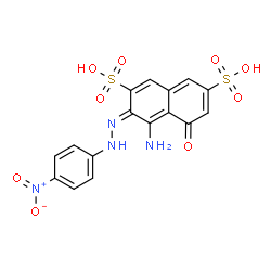 ChemSpider 2D Image | (3E)-4-Amino-3-[(4-nitrophenyl)hydrazono]-5-oxo-3,5-dihydro-2,7-naphthalenedisulfonic acid | C16H12N4O9S2