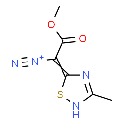 ChemSpider 2D Image | 2-Methoxy-1-(3-methyl-1,2,4-thiadiazol-5(2H)-ylidene)-2-oxoethanediazonium | C6H7N4O2S