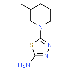 ChemSpider 2D Image | 5-(3-Methyl-1-piperidinyl)-1,3,4-thiadiazol-2-amine | C8H14N4S