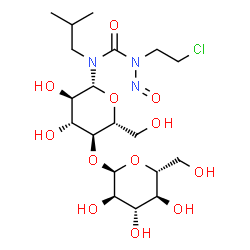 ChemSpider 2D Image | N-[(2-Chloroethyl)(nitroso)carbamoyl]-4-O-alpha-D-glucopyranosyl-N-isobutyl-beta-D-glucopyranosylamine | C19H34ClN3O12