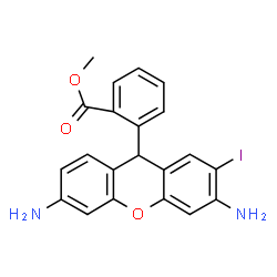 ChemSpider 2D Image | Methyl 2-(3,6-diamino-2-iodo-9H-xanthen-9-yl)benzoate | C21H17IN2O3