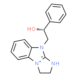 ChemSpider 2D Image | 9-[(2R)-2-Hydroxy-2-phenylethyl]-1,2,3,9-tetrahydroimidazo[1,2-a][3,1]benzimidazol-4-ium | C17H18N3O