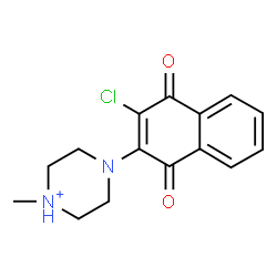 ChemSpider 2D Image | 4-(3-Chloro-1,4-dioxo-1,4-dihydro-2-naphthalenyl)-1-methylpiperazin-1-ium | C15H16ClN2O2