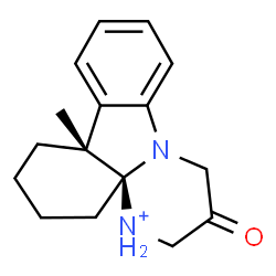 ChemSpider 2D Image | (4aR,8aR)-8a-Methyl-2-oxo-1,2,3,4,6,7,8,8a-octahydro-5H-pyrimido[2,1-k]carbazol-4-ium | C16H21N2O
