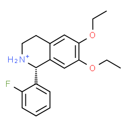 ChemSpider 2D Image | (1R)-6,7-Diethoxy-1-(2-fluorophenyl)-1,2,3,4-tetrahydroisoquinolinium | C19H23FNO2