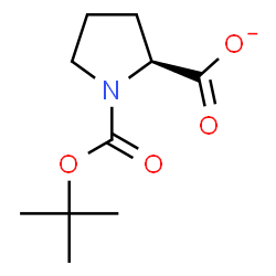 ChemSpider 2D Image | (2S)-1-{[(2-Methyl-2-propanyl)oxy]carbonyl}-2-pyrrolidinecarboxylate | C10H16NO4
