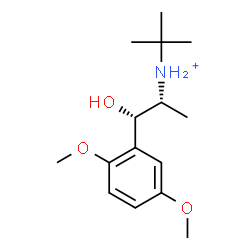 ChemSpider 2D Image | (1S,2R)-1-(2,5-Dimethoxyphenyl)-1-hydroxy-N-(2-methyl-2-propanyl)-2-propanaminium | C15H26NO3