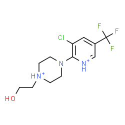 ChemSpider 2D Image | 4-[3-Chloro-5-(trifluoromethyl)-2-pyridiniumyl]-1-(2-hydroxyethyl)piperazin-1-ium | C12H17ClF3N3O