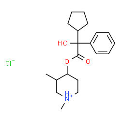 ChemSpider 2D Image | 4-[2-Cyclopentyl(hydroxy)phenylacetoxy]-1,3-dimethylpiperidinium chloride | C20H30ClNO3
