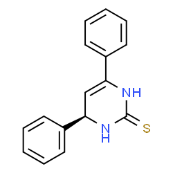 ChemSpider 2D Image | (4R)-4,6-Diphenyl-3,4-dihydro-2(1H)-pyrimidinethione | C16H14N2S