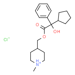 ChemSpider 2D Image | 4-{[2-Cyclopentyl(hydroxy)phenylacetoxy]methyl}-1-methylpiperidinium chloride | C20H30ClNO3