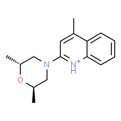 ChemSpider 2D Image | 2-[(2R,6R)-2,6-Dimethyl-4-morpholinyl]-4-methylquinolinium | C16H21N2O
