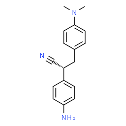 ChemSpider 2D Image | (2R)-2-(4-Aminophenyl)-3-[4-(dimethylamino)phenyl]propanenitrile | C17H19N3