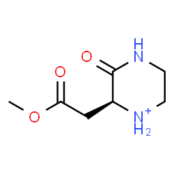 ChemSpider 2D Image | (2S)-2-(2-Methoxy-2-oxoethyl)-3-oxopiperazin-1-ium | C7H13N2O3