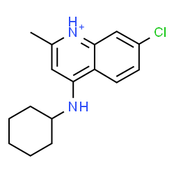 ChemSpider 2D Image | 7-Chloro-4-(cyclohexylamino)-2-methylquinolinium | C16H20ClN2