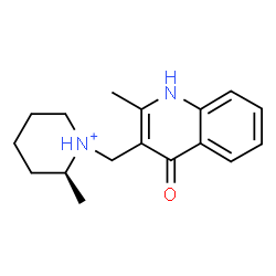 ChemSpider 2D Image | (2S)-2-Methyl-1-[(2-methyl-4-oxo-1,4-dihydro-3-quinolinyl)methyl]piperidinium | C17H23N2O