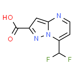ChemSpider 2D Image | 7-(Difluoromethyl)pyrazolo[1,5-a]pyrimidine-2-carboxylic acid | C8H5F2N3O2