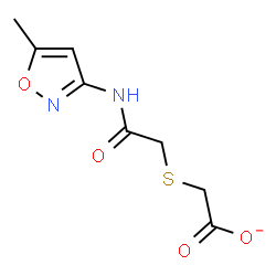 ChemSpider 2D Image | ({2-[(5-Methyl-1,2-oxazol-3-yl)amino]-2-oxoethyl}sulfanyl)acetate | C8H9N2O4S