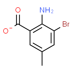 ChemSpider 2D Image | 2-Amino-3-bromo-5-methylbenzoate | C8H7BrNO2