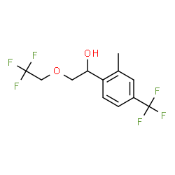 ChemSpider 2D Image | 1-[2-Methyl-4-(trifluoromethyl)phenyl]-2-(2,2,2-trifluoroethoxy)ethanol | C12H12F6O2