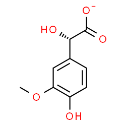 ChemSpider 2D Image | (2S)-Hydroxy(4-hydroxy-3-methoxyphenyl)acetate | C9H9O5