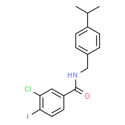 ChemSpider 2D Image | 3-Chloro-4-iodo-N-(4-isopropylbenzyl)benzamide | C17H17ClINO