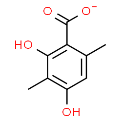 ChemSpider 2D Image | 2,4-Dihydroxy-3,6-dimethylbenzoate | C9H9O4