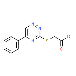 ChemSpider 2D Image | [(5-Phenyl-1,2,4-triazin-3-yl)sulfanyl]acetate | C11H8N3O2S