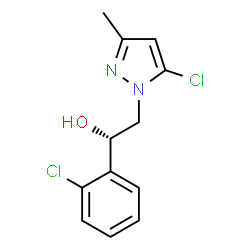 ChemSpider 2D Image | (1S)-2-(5-Chloro-3-methyl-1H-pyrazol-1-yl)-1-(2-chlorophenyl)ethanol | C12H12Cl2N2O