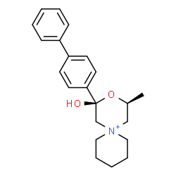 ChemSpider 2D Image | (2S,4S)-2-(4-Biphenylyl)-2-hydroxy-4-methyl-3-oxa-6-azoniaspiro[5.5]undecane | C22H28NO2