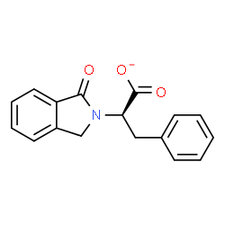 ChemSpider 2D Image | (2R)-2-(1-Oxo-1,3-dihydro-2H-isoindol-2-yl)-3-phenylpropanoate | C17H14NO3