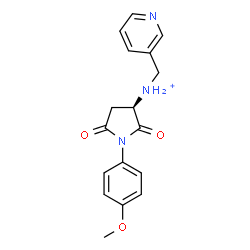 ChemSpider 2D Image | (3R)-1-(4-Methoxyphenyl)-2,5-dioxo-N-(3-pyridinylmethyl)-3-pyrrolidinaminium | C17H18N3O3