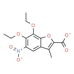 ChemSpider 2D Image | 6,7-Diethoxy-3-methyl-5-nitro-1-benzofuran-2-carboxylate | C14H14NO7