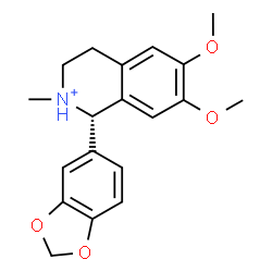 ChemSpider 2D Image | (1S)-1-(1,3-Benzodioxol-5-yl)-6,7-dimethoxy-2-methyl-1,2,3,4-tetrahydroisoquinolinium | C19H22NO4