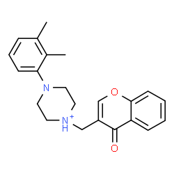 ChemSpider 2D Image | 4-(2,3-Dimethylphenyl)-1-[(4-oxo-4H-chromen-3-yl)methyl]piperazin-1-ium | C22H25N2O2